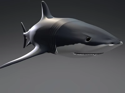 3D Metallic Shark Model With Sleek Surface And Modern Design Features 3d model
