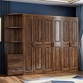 New Chinese Style Wardrobe Antique Style Wardrobe Wujin Wood Wardrobe Solid Wood Wardrobe 3d model