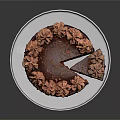 Delicious Chocolate Cake With Chocolate Drizzle And Pink Flower Decorations On Stand