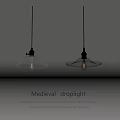 Medieval Droplight Design With Ancient Antique Style And Vintage Lamp Elements 3d model