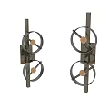 Modern Wall Lamps With Double Ring Design Metal Frame And Wooden Accents