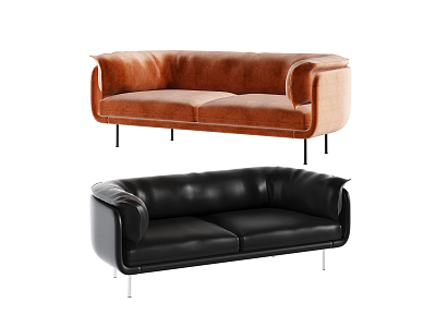 Modern double sofa 3d model