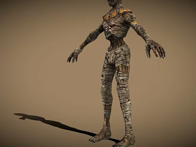 Game Movie Mummy Character With Bandaged Body And Ancient Egyptian Features 3d model