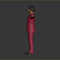 A Man Wearing Pink Suit And White Shirt Standing With Arms Outstretched