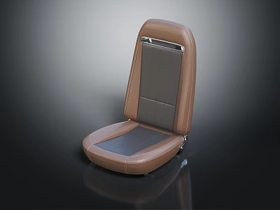 Modern Brown Leather Single Sofa With Textured Backrest And Comfortable Seat 3d model