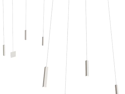 Modern Linear Hanging Pendant Chandelier With Sleek Metal Vertical Design Elements 3d model