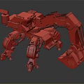 Yellow Multi legged Mechanical Robot With Excavator Arm And Heavy Duty Design