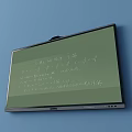Wall Hanging Electronic Whiteboard With Math Formulas And Text 3d model