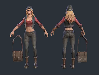 European and American girls 3d model