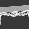 Classic Luxury Coffee Table With Black Marble Top And Ornate Silver Carved Legs