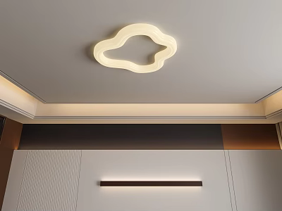 Modern Cloud Shaped Ceiling Light With Minimalist Ceiling Design And Warm Glow 3d model
