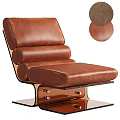 Modern Office Chair With Brown Leather Upholstery And Sleek Frame