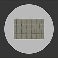 Stacked Green Bricks Arranged On Wooden Pallet With White Circular Mat