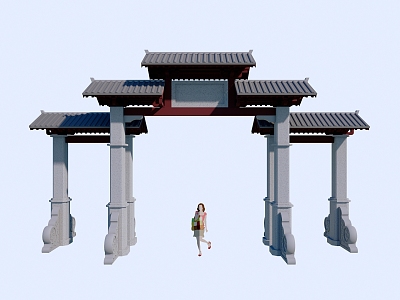 Stone Gate Archway 3d model