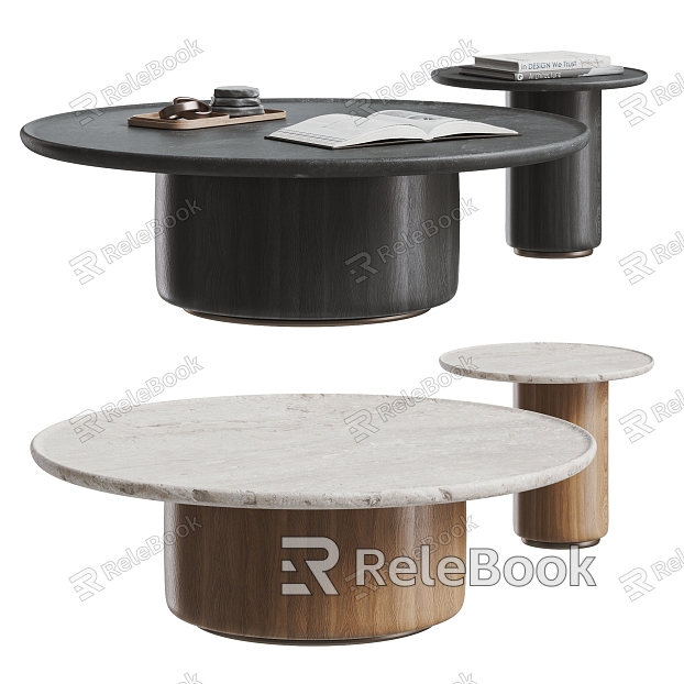 Middle ancient style tea table combination mother and child tea table wood stone model