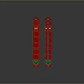 Two Red Cargo Ships With Green Superstructures And Red Hulls 3d model