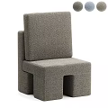 Modern Leisure Chair With Upholstered Gray Fabric And Geometric Structure For Minimalist Interior
