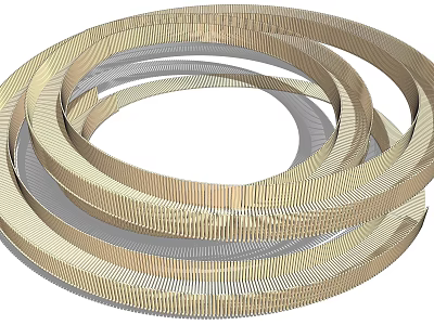 Road Infrastructure Featuring Circular Multi Layered Metal Structure For Urban Roadways 3d model