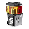 Commercial Beverage Dispensers With Two Tanks Red Yellow Beverages Black Body And Dispensing Taps