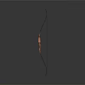 Classic Traditional Wooden Longbow Weapon With Curved Shape And Smooth Brown Surface