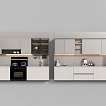 Modern Kitchen Interior Design With White Cabinets Oven And Essential Appliances