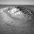Martian Landscape Featuring Large Crater And Natural Surface Textures