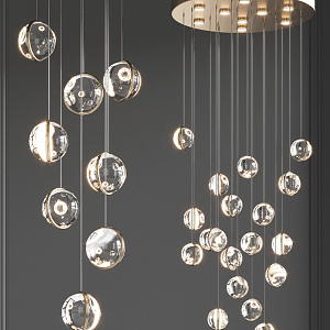 Light Luxury Crystal Chandelier 3d model