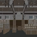 Book Art Interior Design With Traditional Wooden Shelves Hanging Lamps And Reading Space