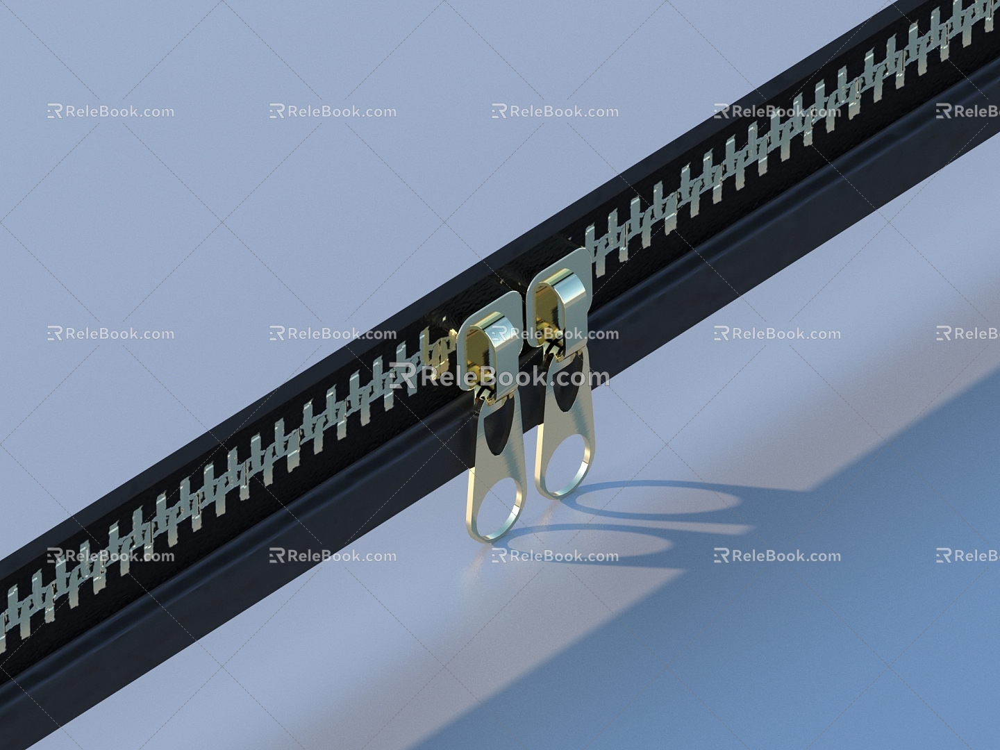 Button zipper hardware 3d model