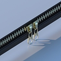 Button zipper hardware 3d model