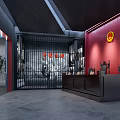 Ancient Bronze Bell In Museum Exhibition Hall With Red Display Panels And Cultural Relics