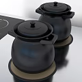Two Black Modern Design Kitchen Electric Pots With Lids For Home Cooking Appliances