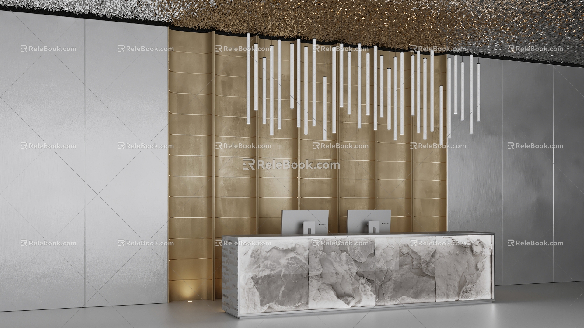 Hotel Front Desk Door Head Office Lobby Reception 3d model