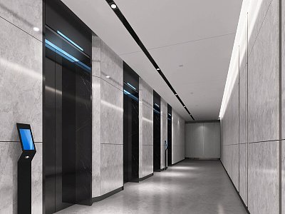 Elevator Hall Style Office Building model