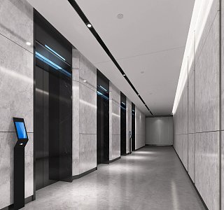 Elevator Hall Style Office Building 3d model