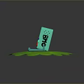 Cheerful Blue BMO Character Sitting On Green Leaf Shaped Mat With Colorful Buttons
