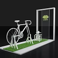 Scenic Photo Check In Spot With Circular White Structure Green Grass And Bicycles