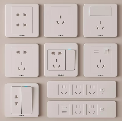 Modern White Levania Electrical Switch And Socket Panels With Various Functions For Home Use 3d model