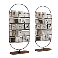 Bookshelf Storage Rack Decorative Wall Shelf Book Ornaments 3d model