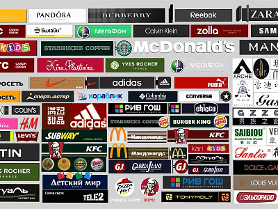 Diverse Brand Logos Collection Featuring Various Famous Companies Logos 3d model