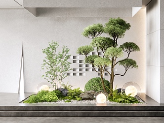 Modern indoor plant sketch landscape landscaping plant pile plant combination courtyard landscape sketch 3d model