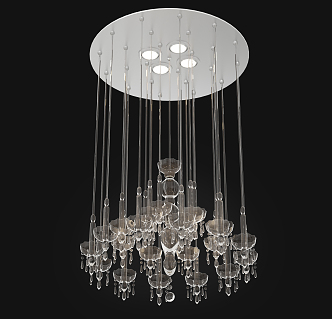 Modern crystal chandelier 3d model