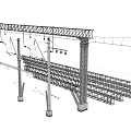 Steel Gantry Frame For Road Infrastructure With Suspended Equipment And Structural Details