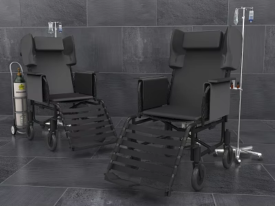 Comfortable Black Leisure Chair With Wheels And Reclining Backrest For Modern Indoor Use 3d model
