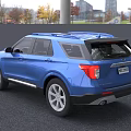 Stylish Blue Ford SUV With Modern Front Grille And Headlights 3d model