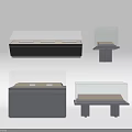 Modern Display Cabinets With Glass Tops And Various Base Designs For Retail