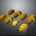 Fresh Yellow Potatoes Displayed As Whole And Sliced On Black Background