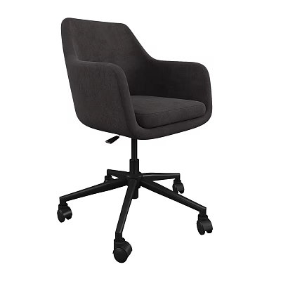 Dark Gray Office Chair With Padded Seat Backrest And Five Wheel Base 3d model