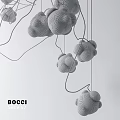 BOCCI Modern Chandelier with Multiple Spherical Bulbs and Curved Wires Design