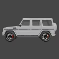 White Mercedes-Benz G-Class SUV With Black Wheels And Front Grille Design